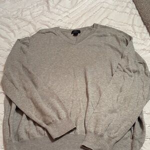 Men's Gray V-Neck Sweater